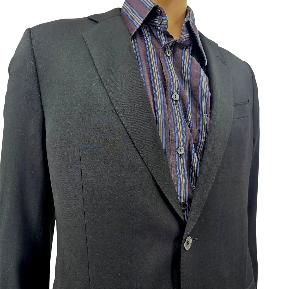Armani Collezioni Black Wool/Cashmere Sports Coat, Men's 42L